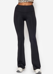 Flare Sportleggings - schwarz