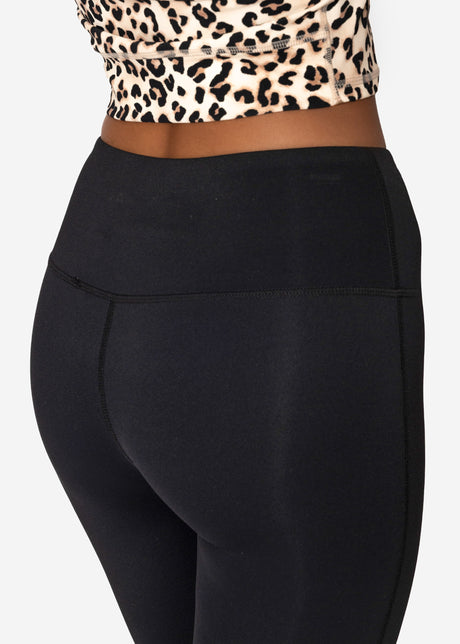 Flared sports leggings - black