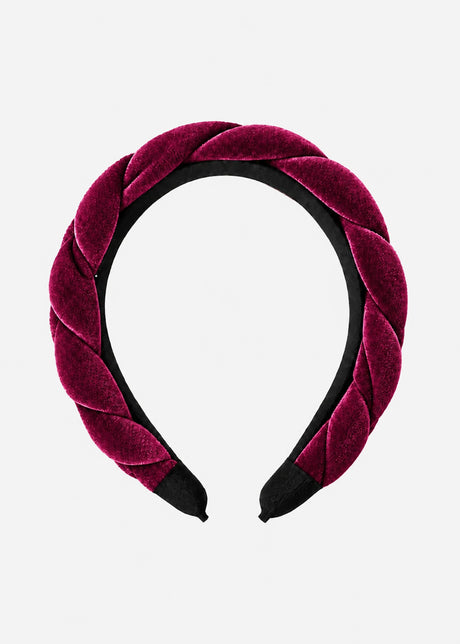 Geflochtener Samthaarreif  - burgundy by SASSYCLASSY