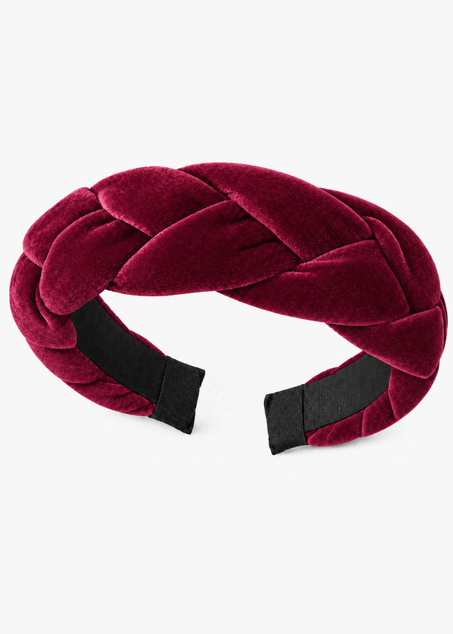 Geflochtener Samthaarreif  - burgundy