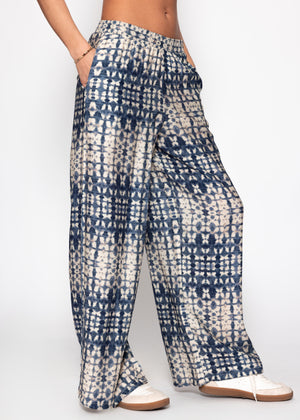 Sugging pants with print - blue