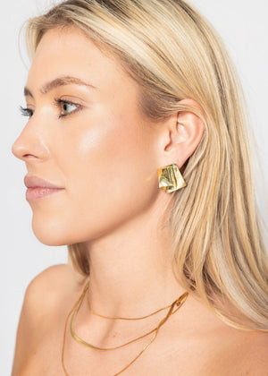 Geometrische Statement Ohrringe - gold