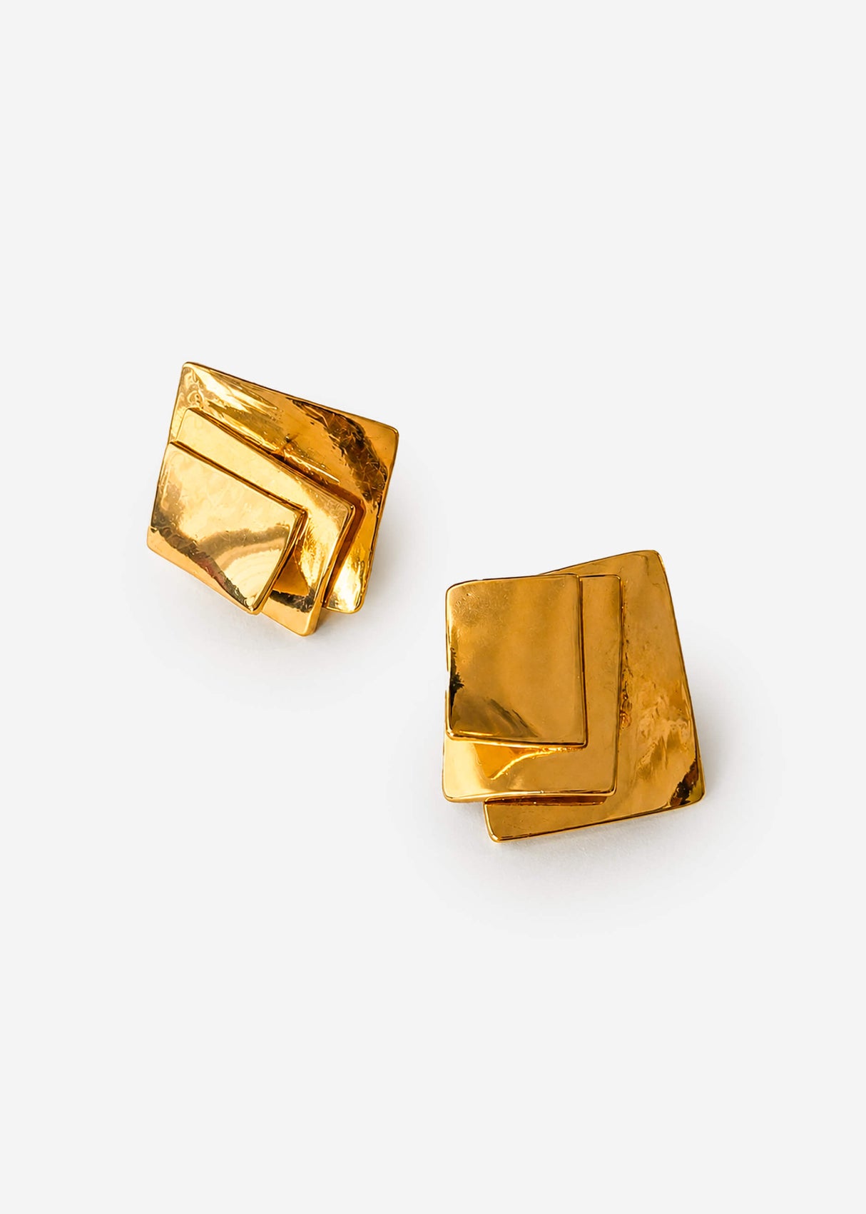 Geometrische Statement Ohrringe - gold