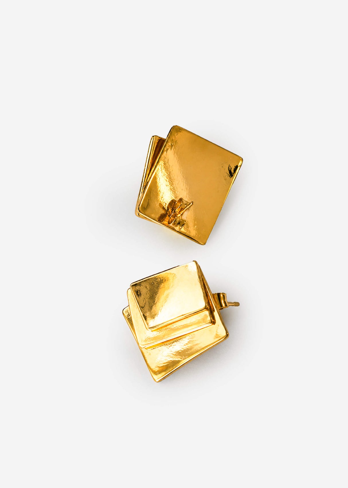 Geometrische Statement Ohrringe - gold