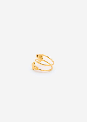 Looped clover ring - gold