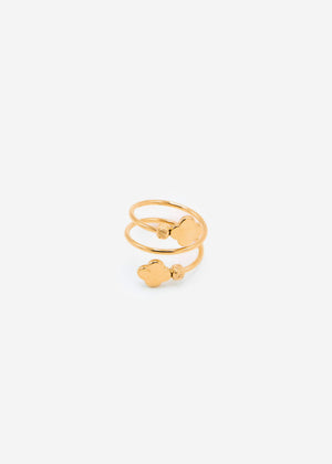 Looped clover ring - gold