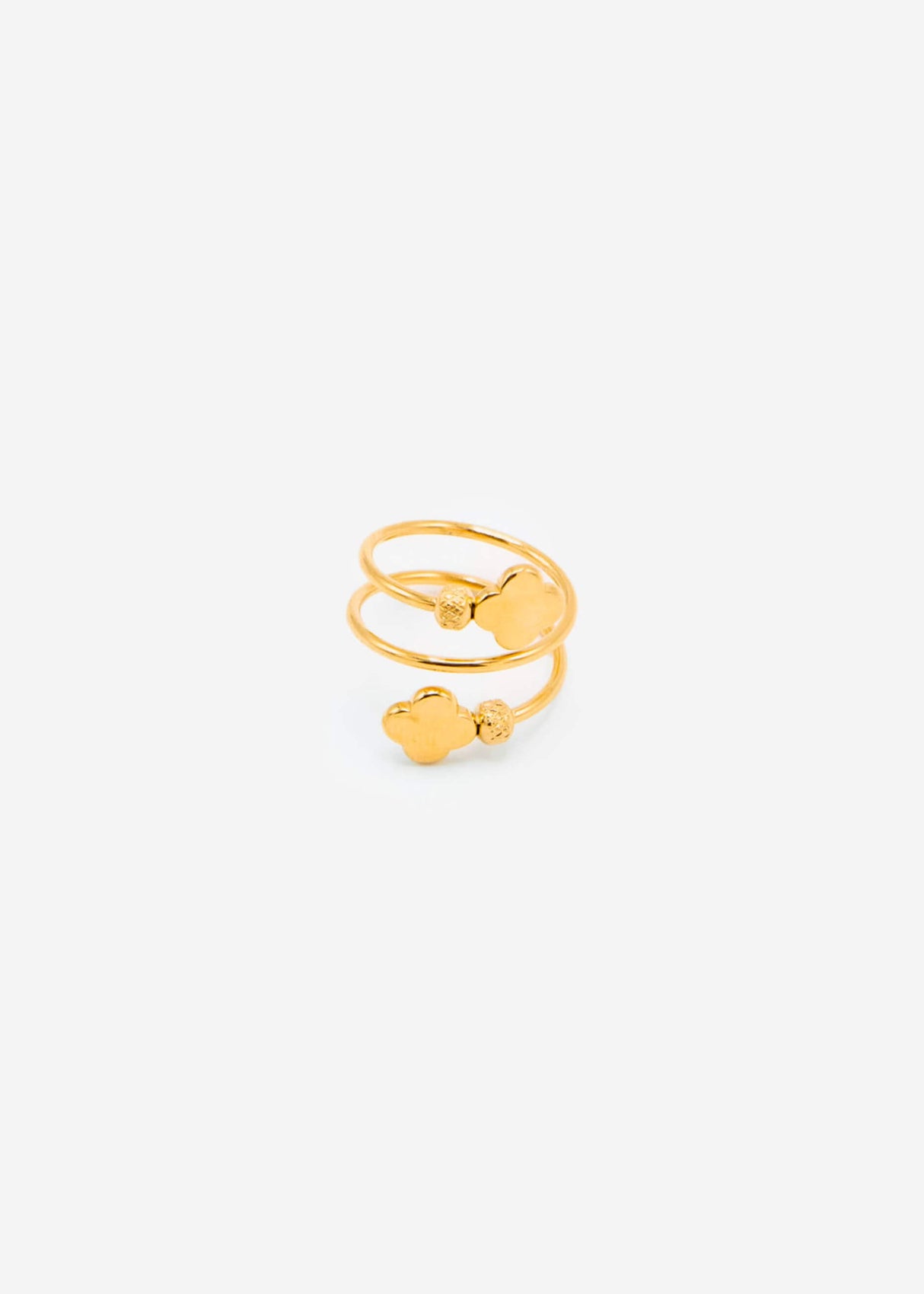 Looped clover ring - gold
