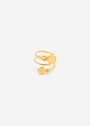 Looped clover ring - gold