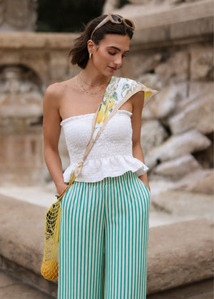 sassyclassy Gesmoktes Bandeau Top - offwhite