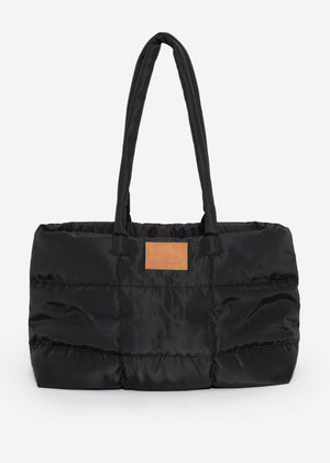 Quilted XL shopper - black