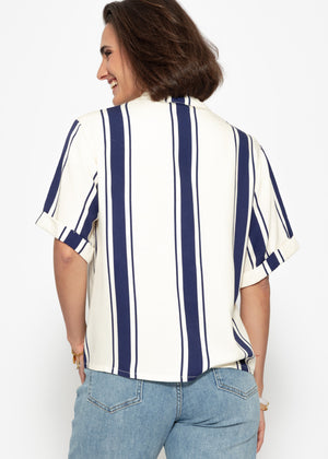 Gestreifte Bluse - dunkelblau