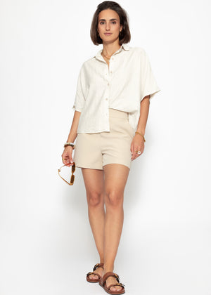 Gestreifte Bluse - hellbeige