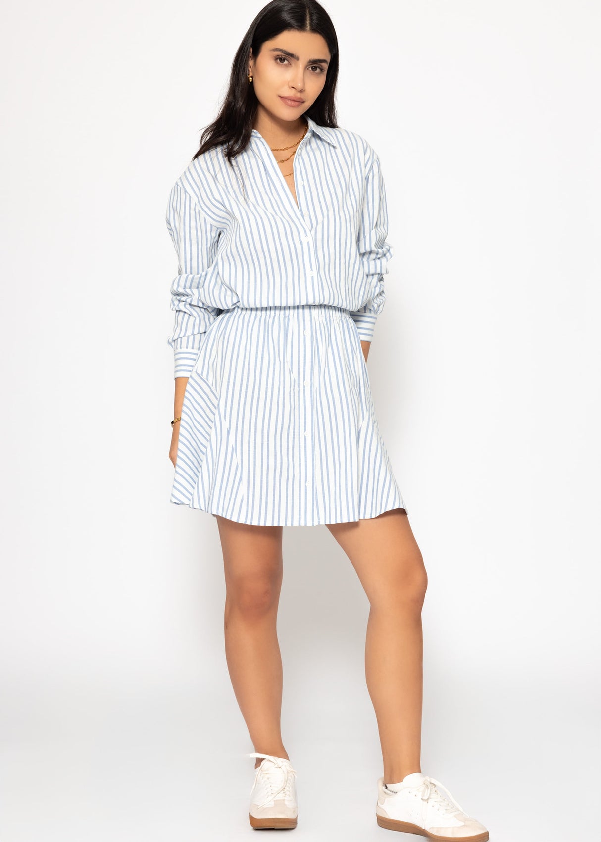 Gestreifte Hemdbluse - blau