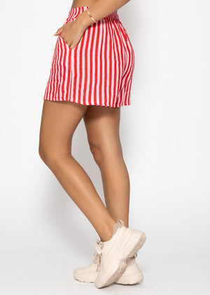 Striped Musselin shorts - red -pink