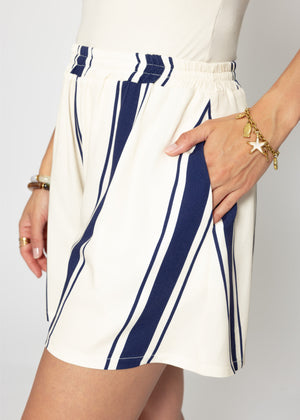 Gestreifte Shorts - dunkelblau