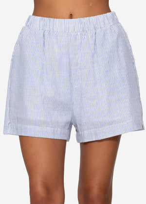 Gestreifte Shorts - hellblau