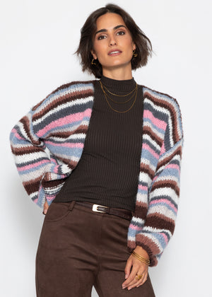 Striped cardigan - pink blue