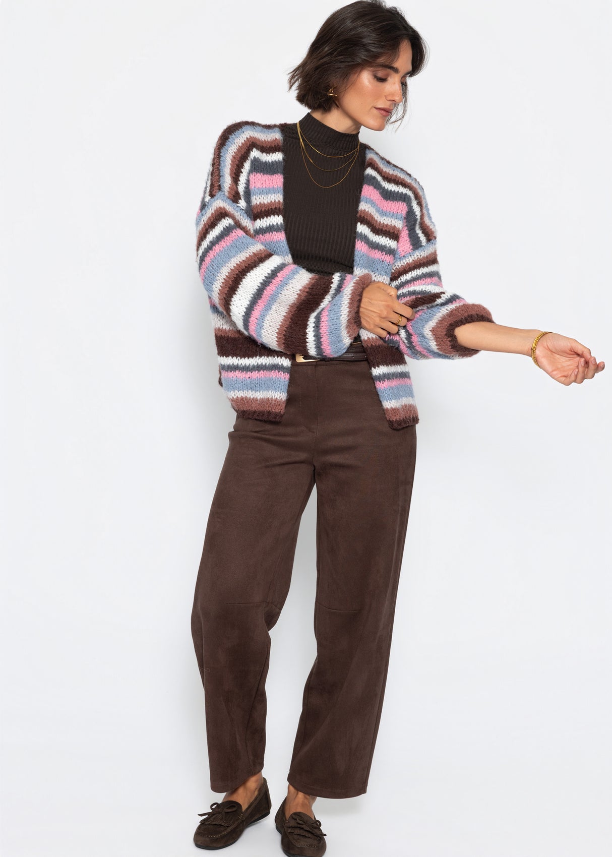 Striped cardigan - pink blue