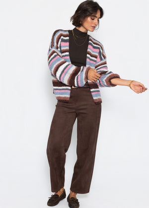 Striped cardigan - pink blue