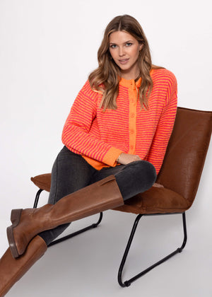 Striped cardigan - orange