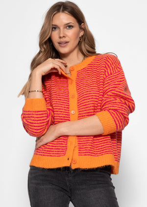 Striped cardigan - orange