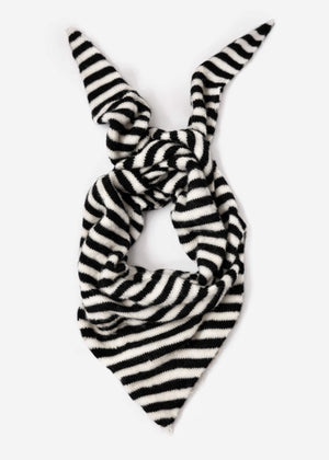 Gestreifter Dreiecksschal - schwarz-offwhite
