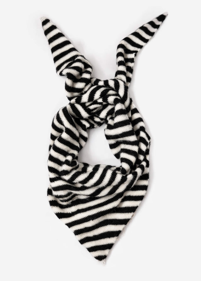 Gestreifter Dreiecksschal - schwarz-offwhite
