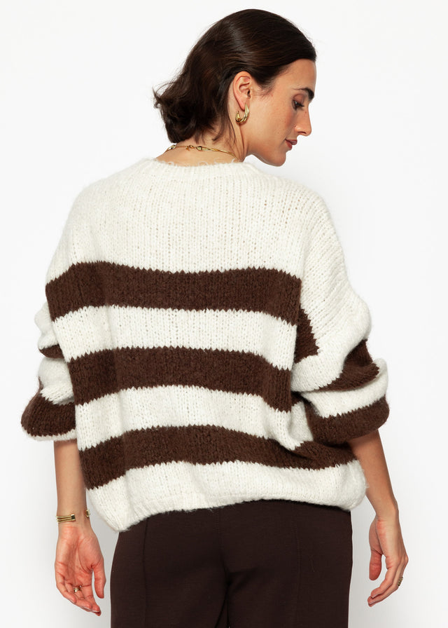 Striped oversized jumper - off-white