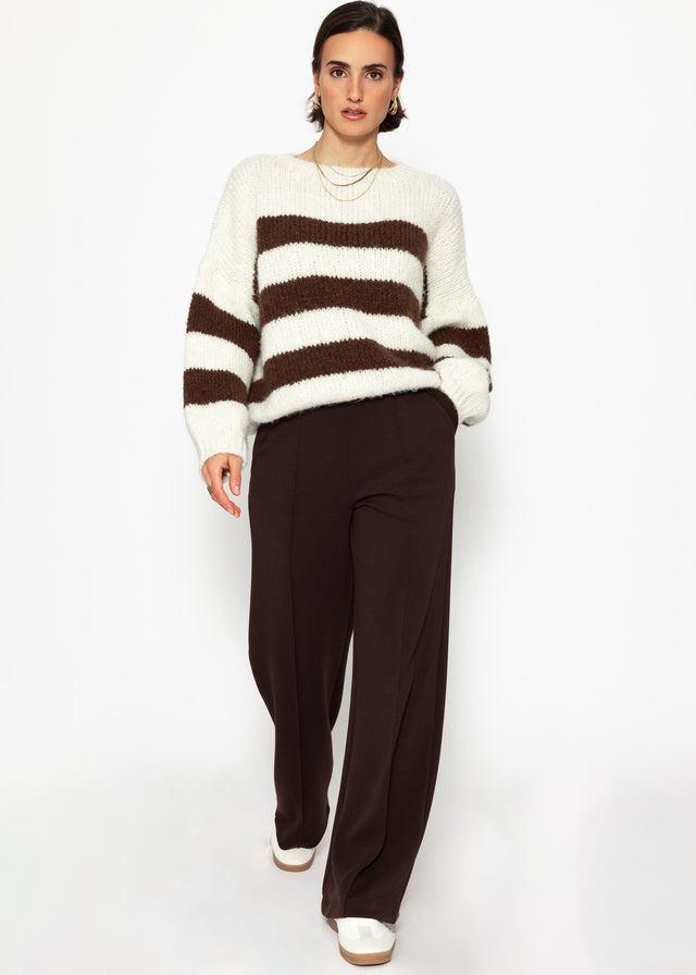 Striped oversized jumper - off-white