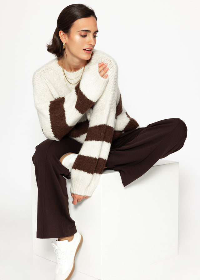 Striped oversized jumper - off-white