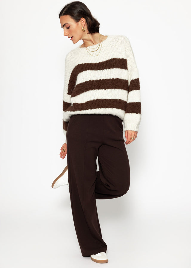 Striped oversized jumper - off-white