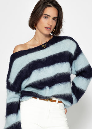 Striped sweater - blue -bright blue
