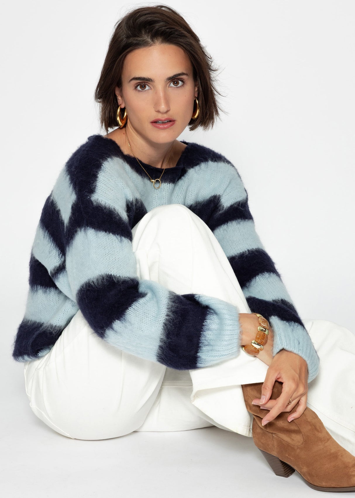 Striped sweater - blue -bright blue