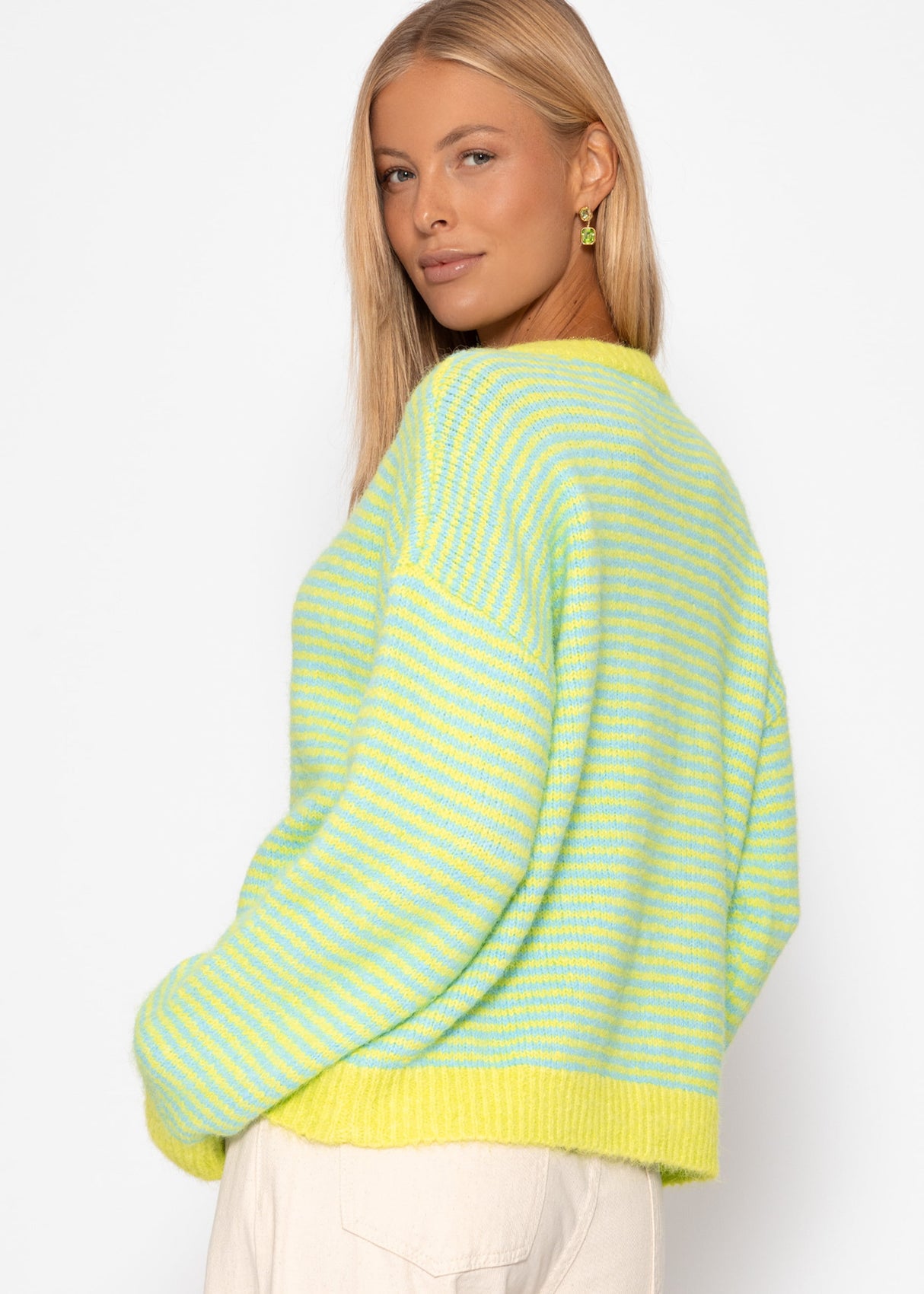 Striped sweater - green -blue