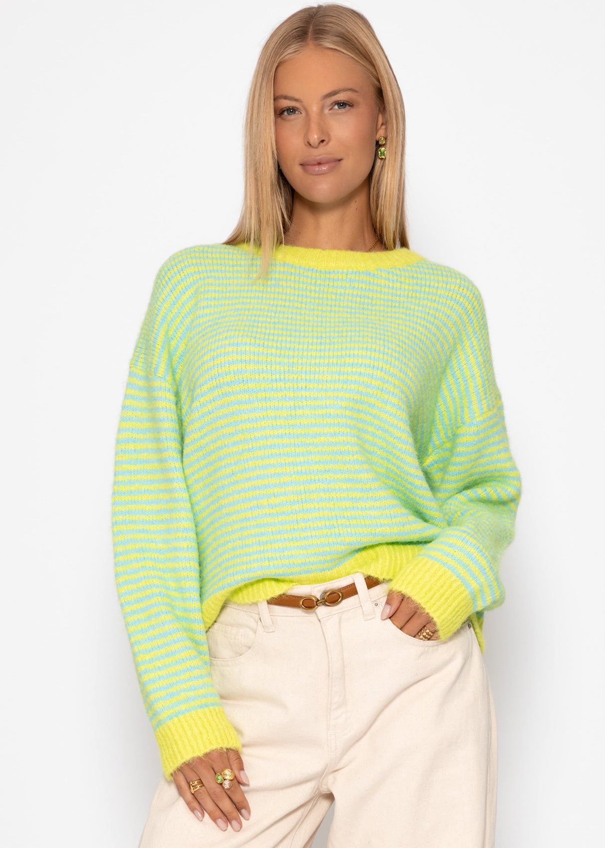 Striped sweater - green -blue