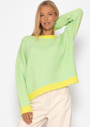 Striped sweater - green -blue