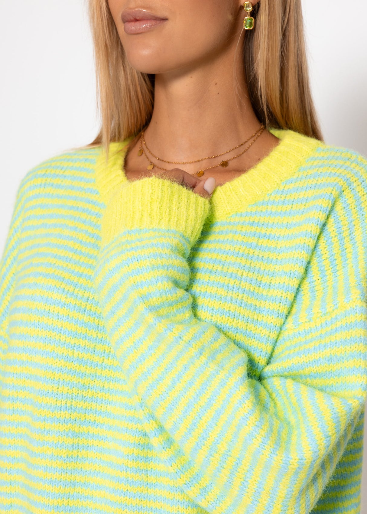 Striped sweater - green -blue