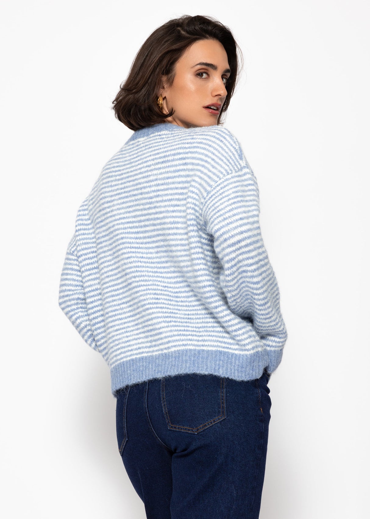 Striped sweater - light blue