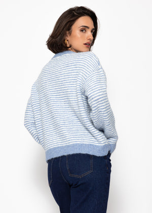 Striped sweater - light blue