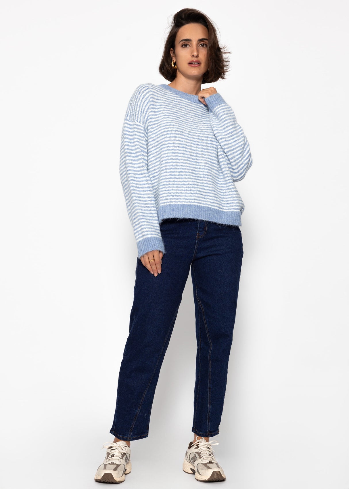 Striped sweater - light blue