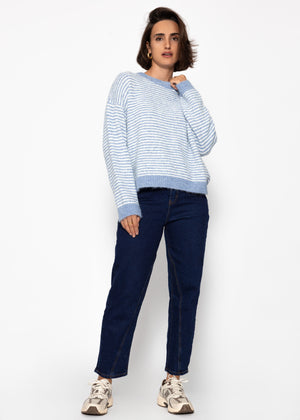 Striped sweater - light blue