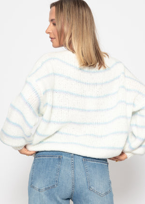 Gestreifter Pullover - offwhite