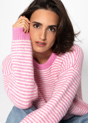 Striped sweater - pink/off-white