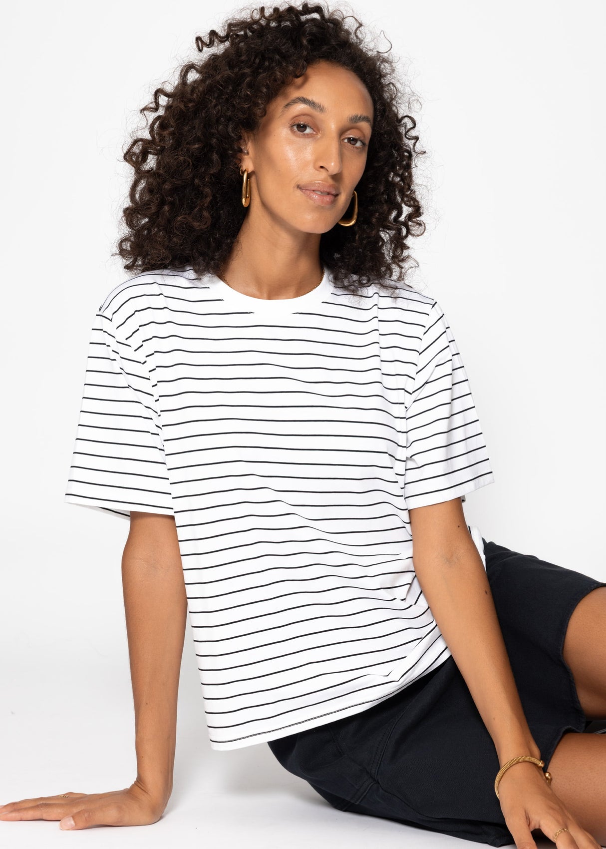 Gestreiftes T-Shirt - offwhite