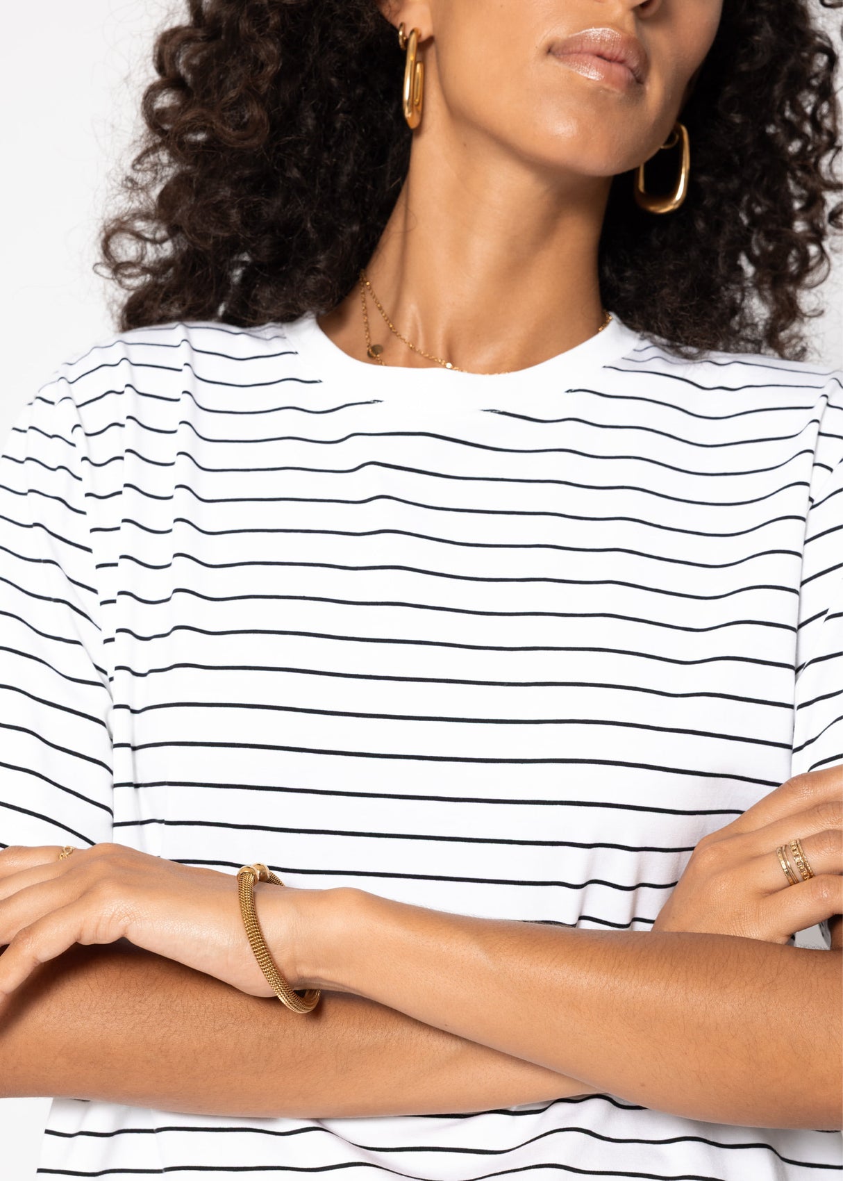 Gestreiftes T-Shirt - offwhite