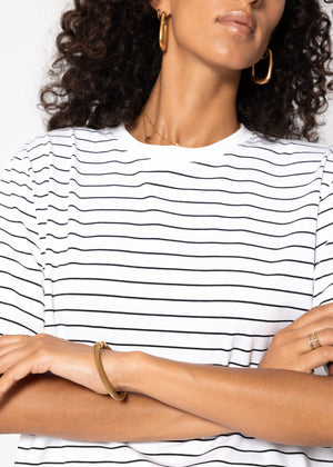 Gestreiftes T-Shirt - offwhite
