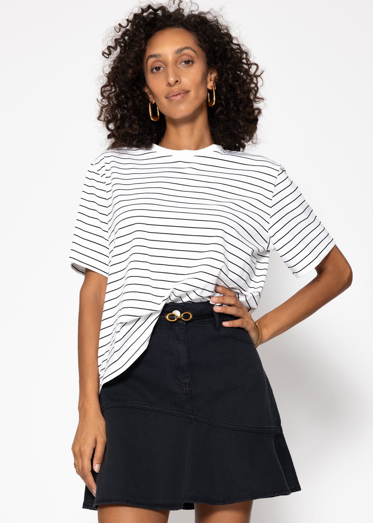 Gestreiftes T-Shirt - offwhite