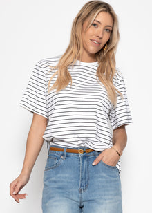 Gestreiftes T-Shirt - offwhite