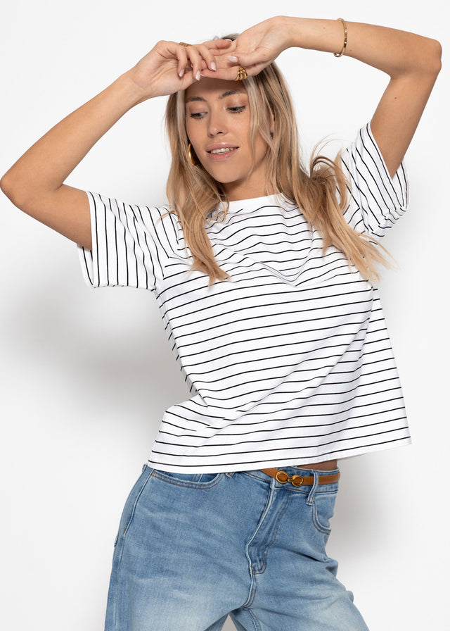 Striped T-shirt - off-white