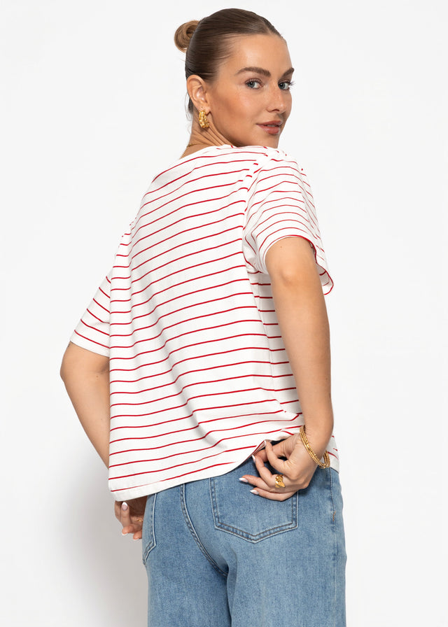 Striped T-shirt - white